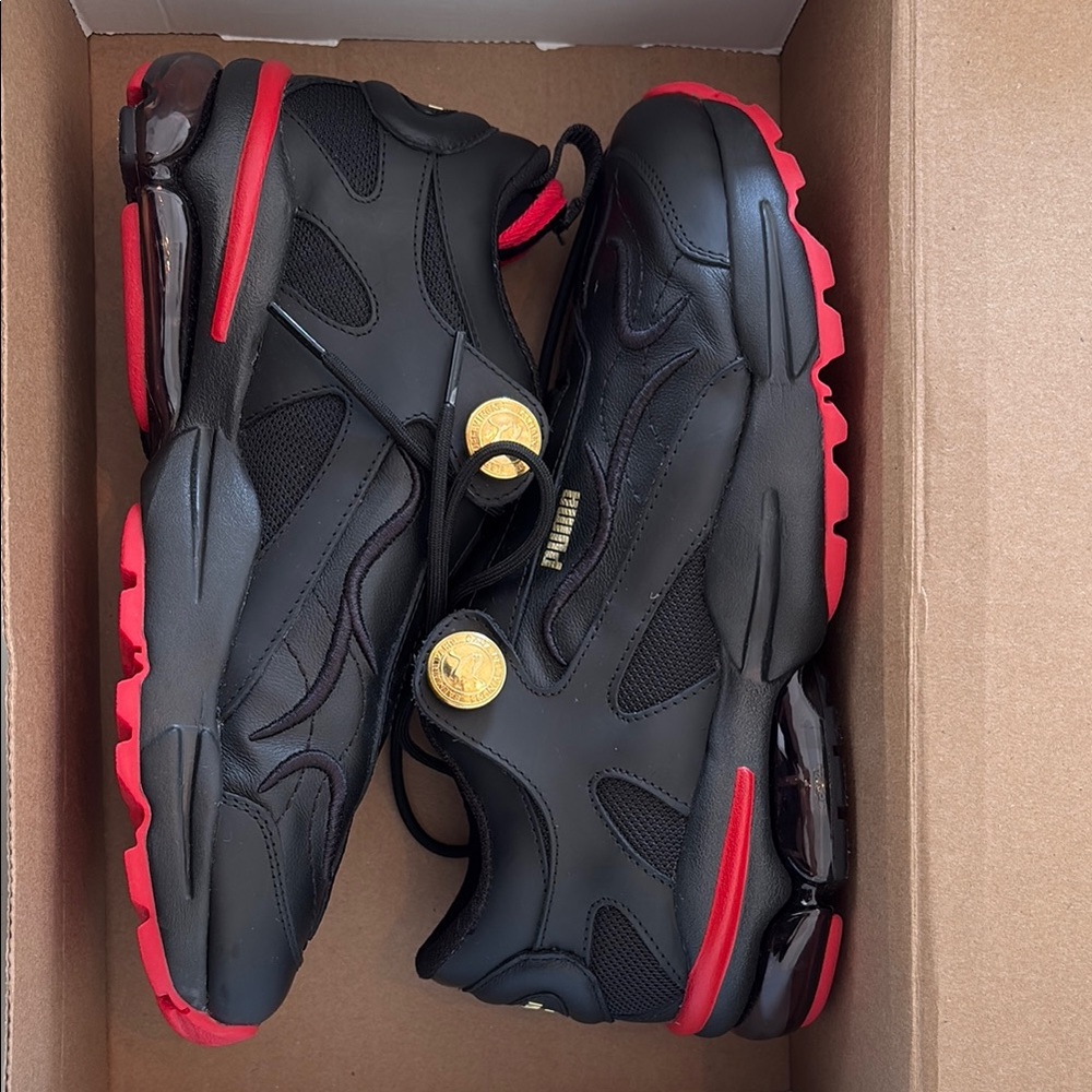 Puma Black and Red High-Top Sneakers